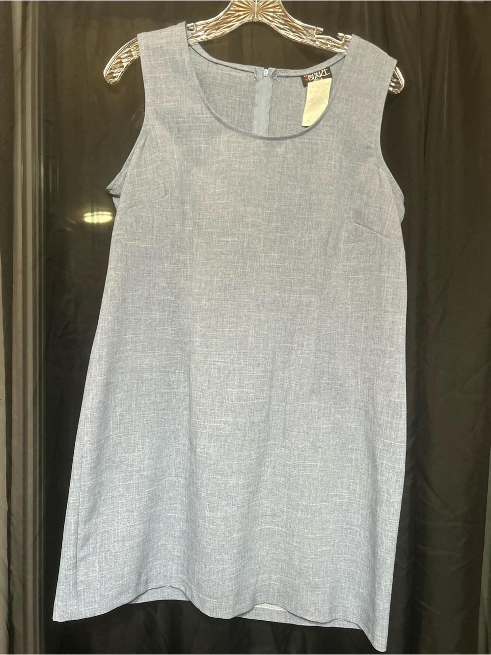 Helene Blake petite 12 Sleeveless Midi Shift Dress in Light blue not demin